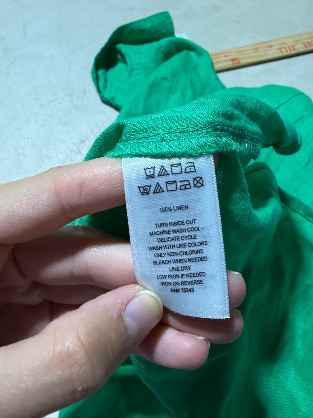 Sigrid Olsen Green Button-Down Linen Shirt - Picture 9 of 10